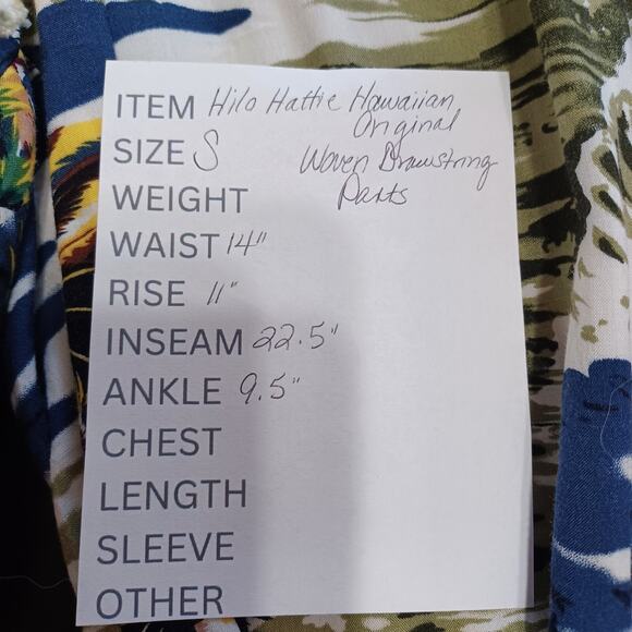 Hilo Hattie Hawaiian Original Cropped Pants Women’s Size S Tropical Print Woven - Picture 10 of 10